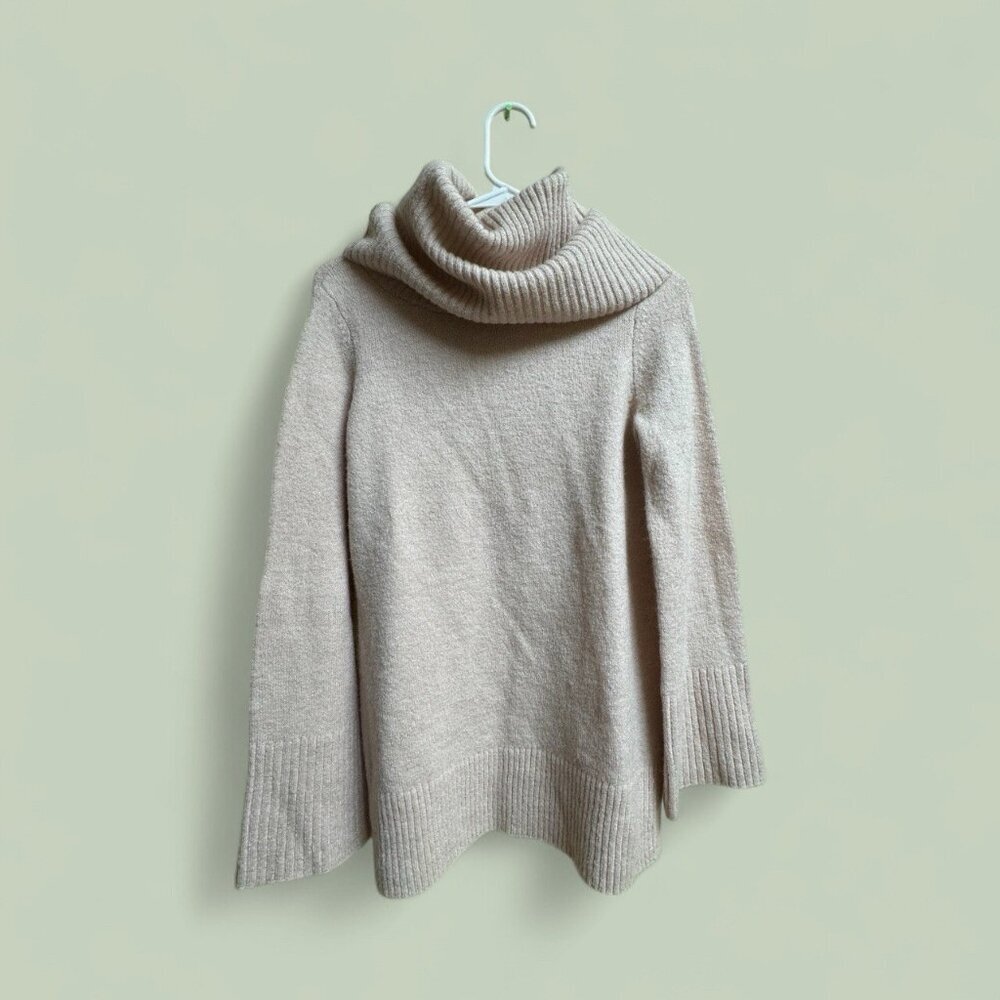 Ann Taylor Wool Blend Cowl Neck Sweater Women’s Small Blush Pink Soft Knit